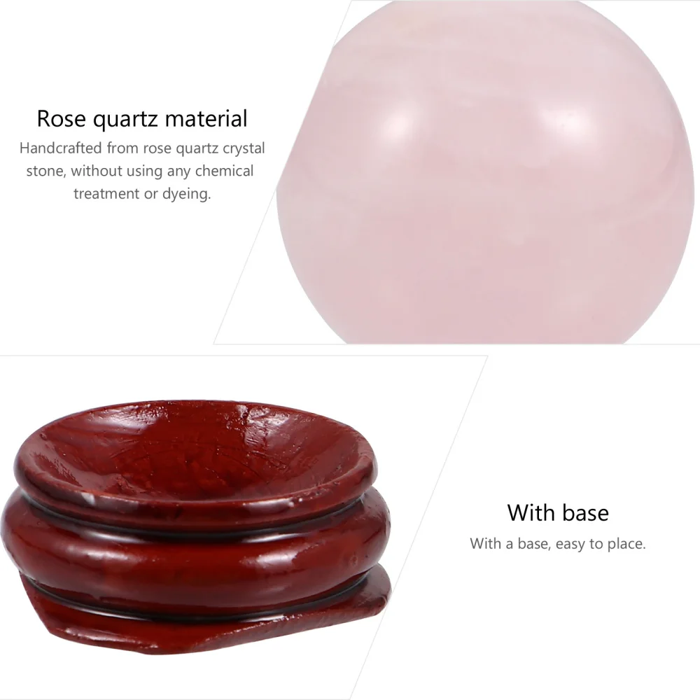 

Rose Quartz Crystal Adornment with Wooden Base Decorative Crystal