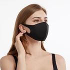 Маска для лица многоразовая, Пыленепроницаемая, черная, хлопковая маска для губ дышащая, 5 шт.