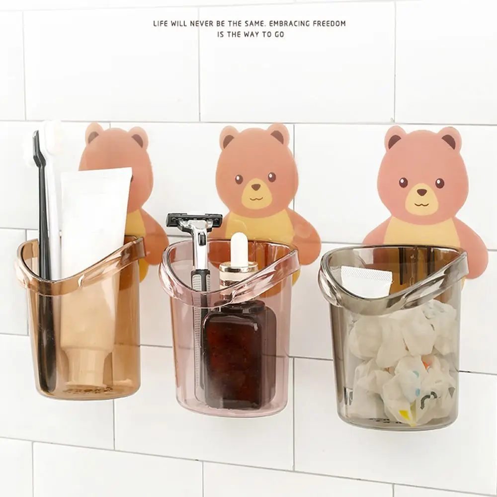 

Bear Toothbrush Holder Storage Rack Bathroom Set Toothpaste Holder Tooth Brush Stand Shelf Drainer Drying Cup Bath Accessories