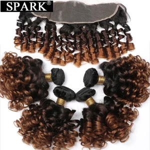 Волнистые бразильские волосы, пряди человеческих волос с фронтальным Remy, волнистые вьющиеся волосы, закрытие тесьмы с пряди для наращивания