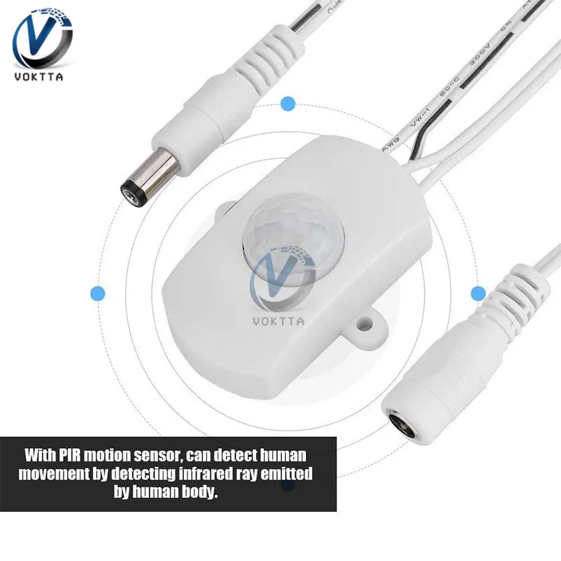 Инфракрасный PIR датчик движения с питанием от USB 5 В/12 В/24 В постоянного тока