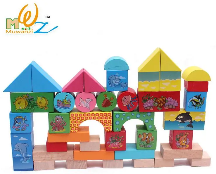 Детский Деревянный конструктор с английским алфавитом 36 шт. набор строительных