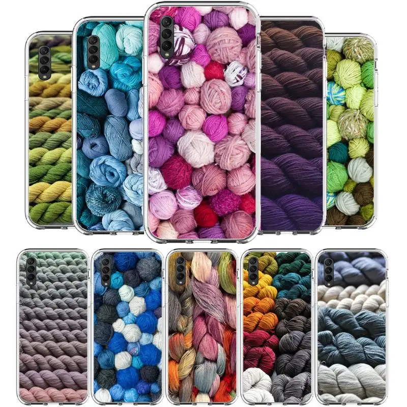 

Sewing Knitting Crochet soft Phone Case For Samsung Galaxy S10 S20fe S21 S30 plus ultar S6 S7 S8 S9 edge 5g clear cover