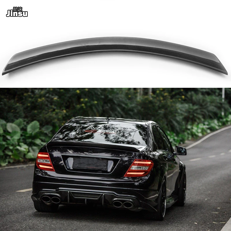 V стиль спойлер заднего багажника из углеродного волокна для Benz C class c180k c200 c250 c350