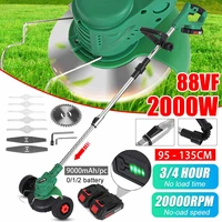 2000w brush cutter electric lawn mower cordless rechargeable battery brushcutter grass trimmer garden lawn mower for makita 18v