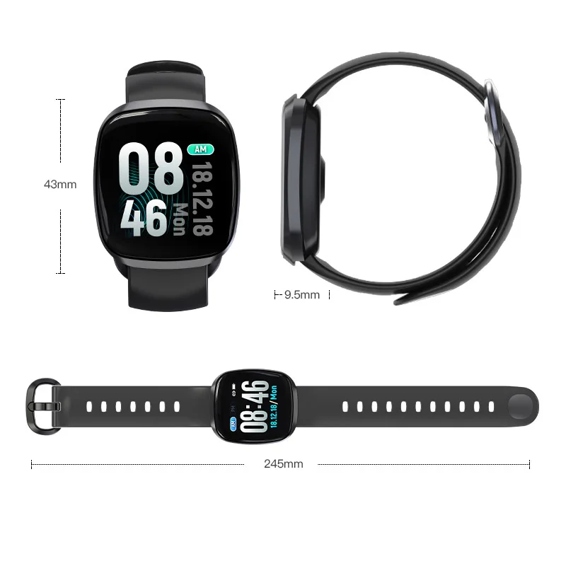 Умный Браслет Полный сенсорный экран 2.5D изогнутый фитнес-трекер Смарт-браслет