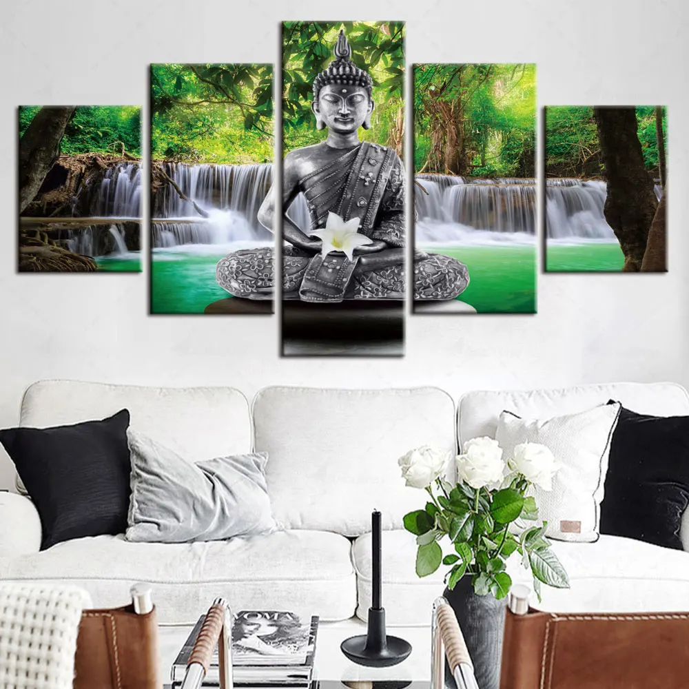 

Модульная картина artsail квадраros с изображением золотого будды, эстетическая Картина на холсте HD, без рамки, украшение, искусство