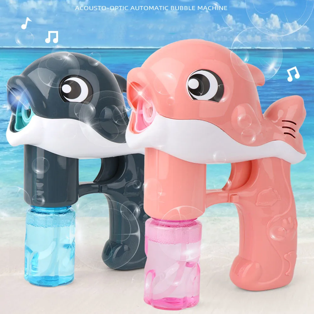 

Automatic Dolphin BubbleMachine Cartoon Toy Outdoor With Lights And Music Kids Soap Water Bubble Outdoor Toys Wedding Supplies
