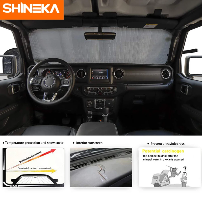 SHINEKA Защита от солнца на лобовое стекло для Jeep Wrangler JL JLU аксессуары солнцезащитный козырек боковой тепловой щит солнцезащитный козырек коврик 2 4 двери
