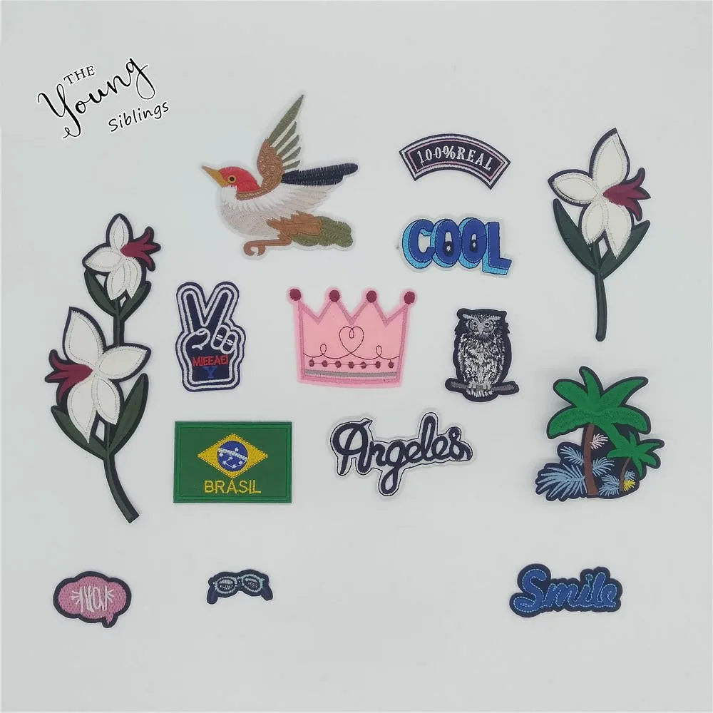 Лидер продаж смесь вышивка на пальцах железные патчи в полоску наклейки для