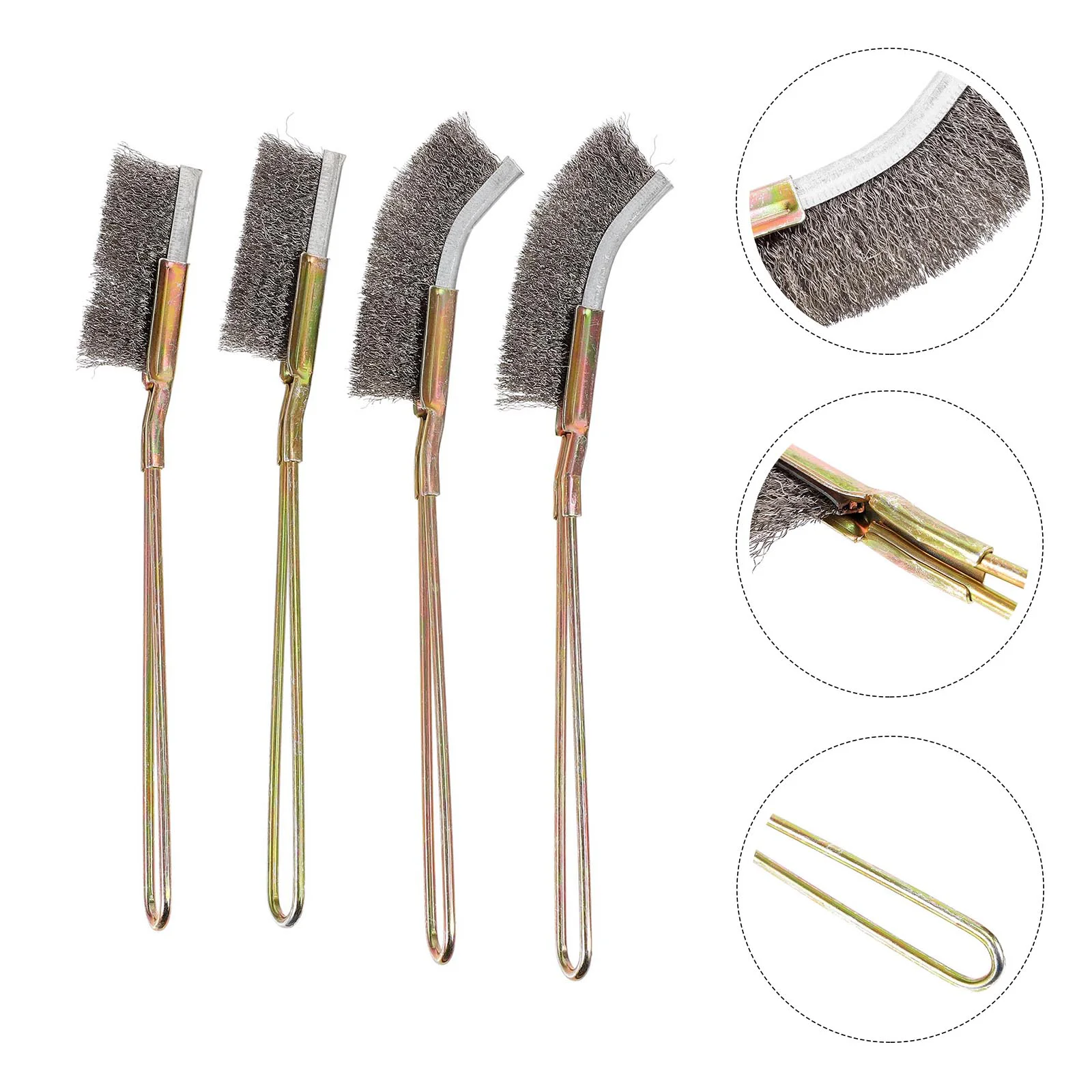 

4pcs Practical Cleaning Brush Cleaning Brushes Tool for Home Use (Silver)