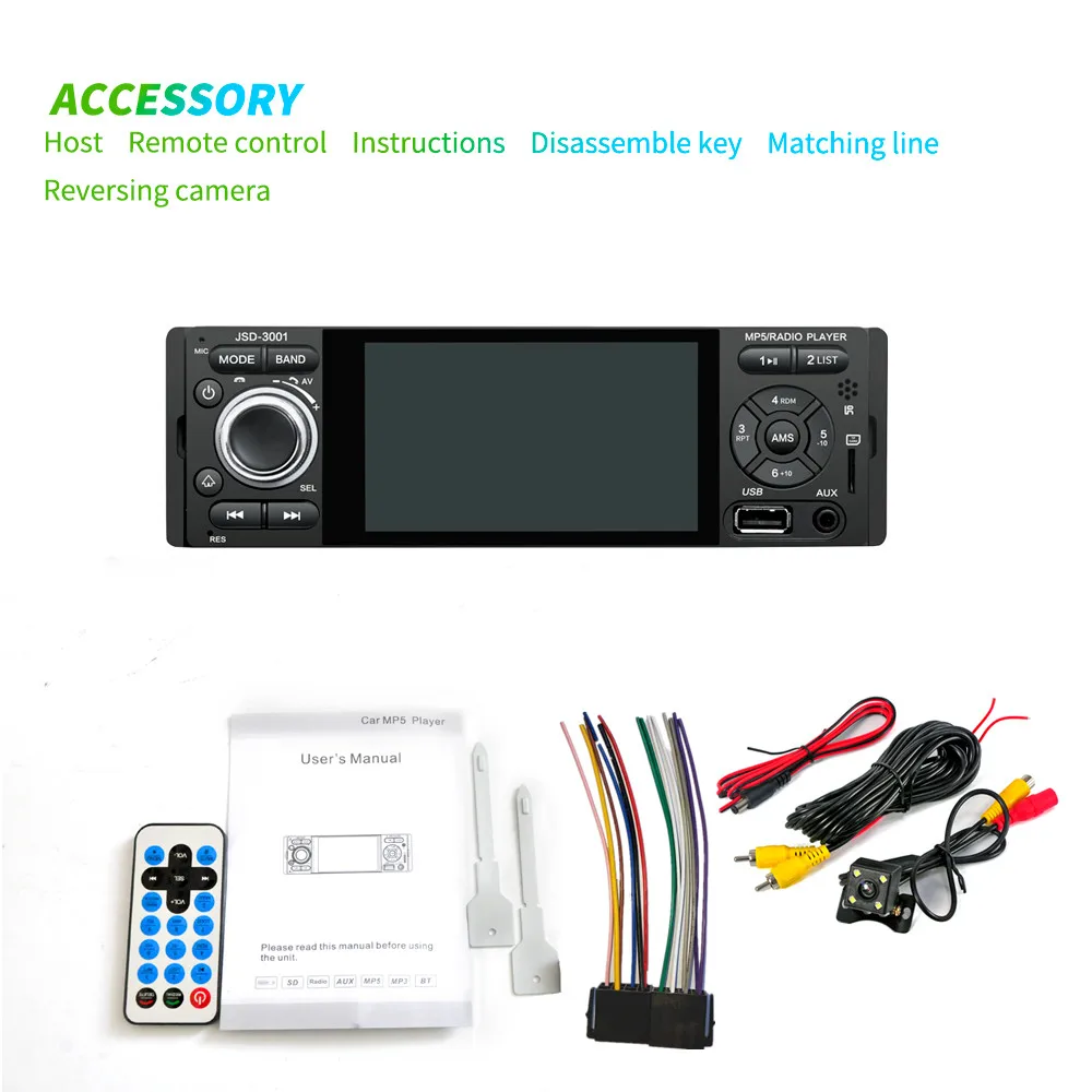 

1 Din Car Radio JSD-3001 4.1 MP5 Car Player Touch Screen Car Stereo Bluetooth 1Din Auto Radio Camera Mirror Link