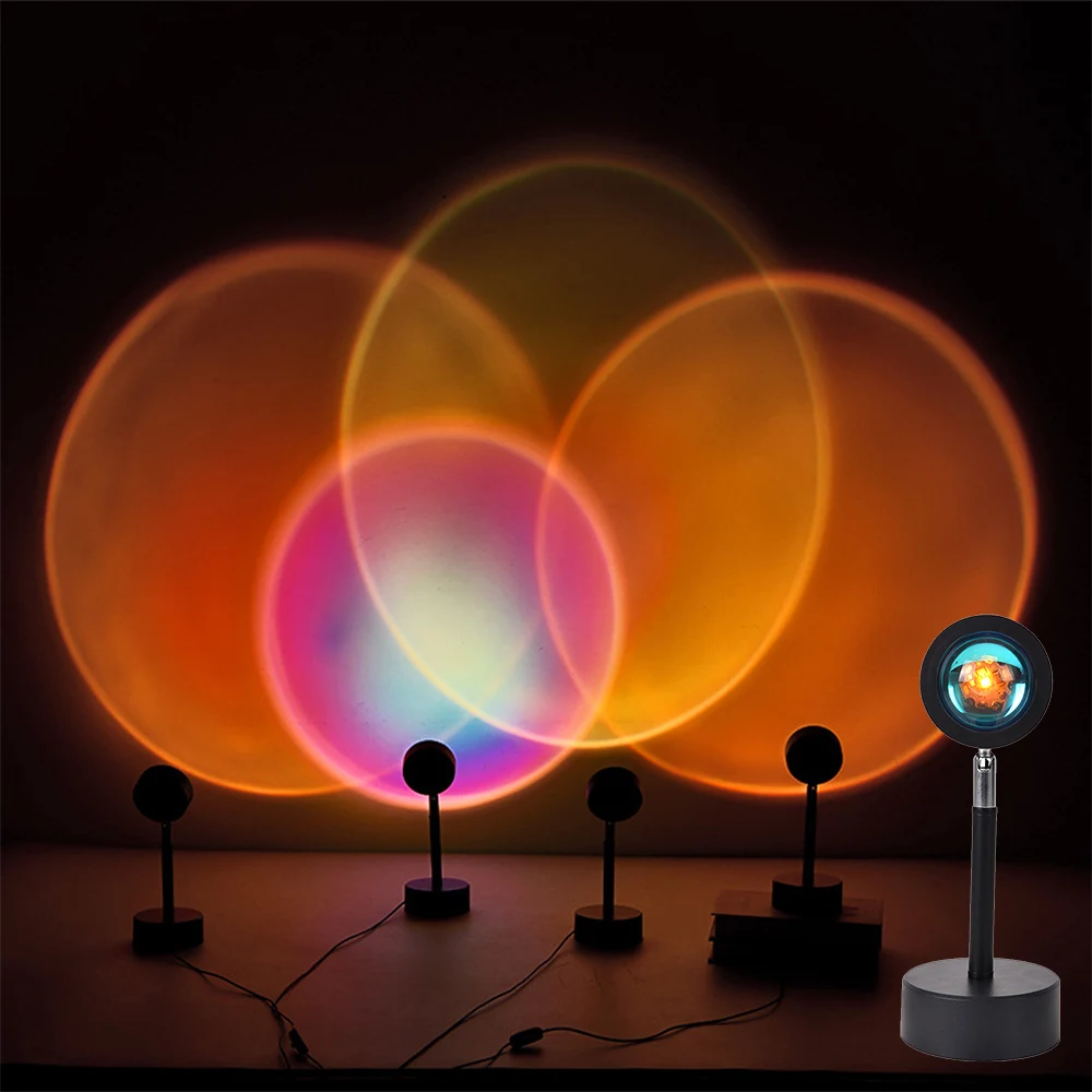 

Sunset Projection Night Lights Live Broadcast Led Night Light Atmosphere Art Deco Desk Table Lamp Background Wall Home Decor