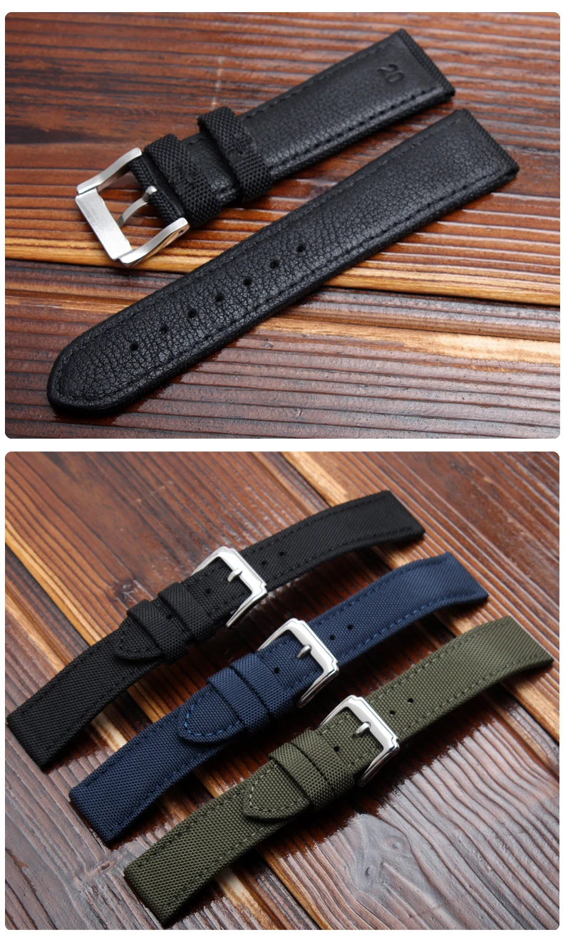 Для SKX007 SKX009 браслет нейлоновый Холст Прочный Спортивный мягкий ремешок для часов удобная кожаная подкладка ремешок для часов 18 мм 20 мм 22 мм