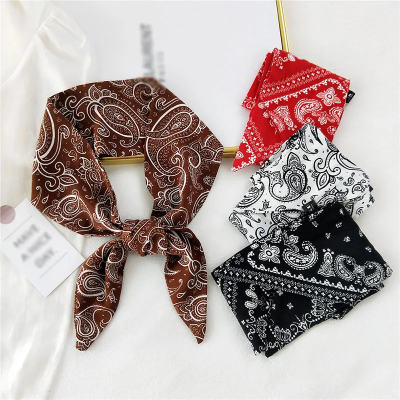 

Для женщин шелковый шарф с цветочным принтом кешью печати сумка узкие шарфы 5*95 см Дизайн наручные лента повязка на голову шейный платок пов...