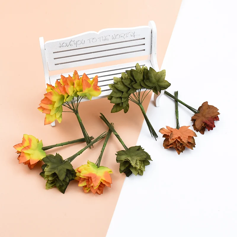 12 шт. недорогие рождественские украшения в виде листьев для дома гирлянда