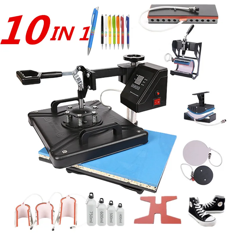 10 в 1 двойная Дисплей тепла Пресс машина Термальность сублимационной печати