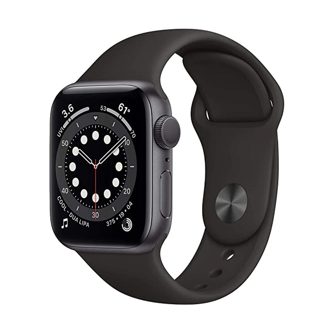 

Алюминиевый Чехол для iWatch Series 6, GPS, 40 мм/44 мм, серый, с черным спортивным ремешком