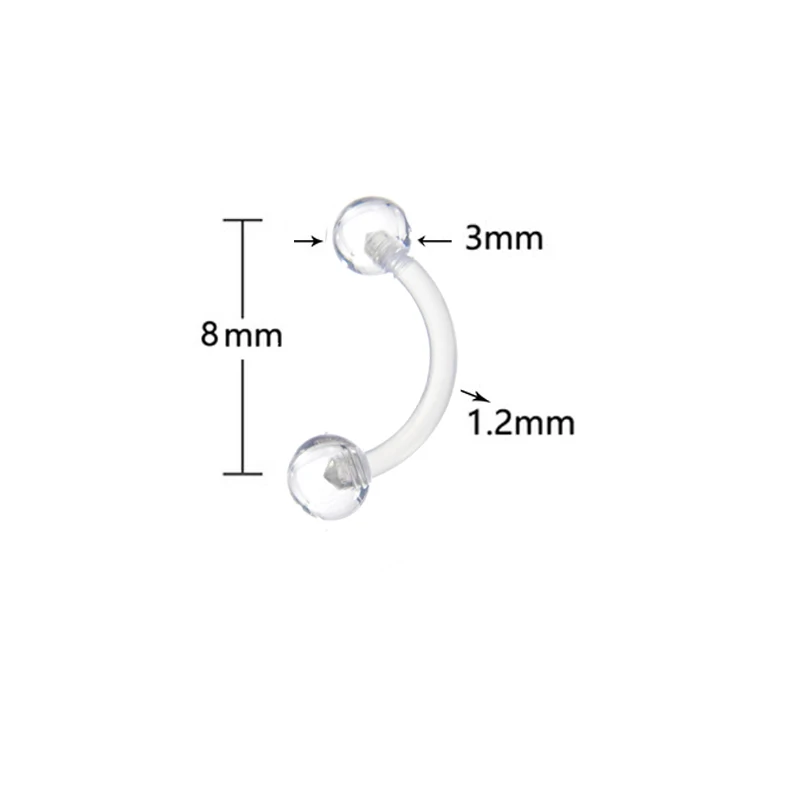 30 шт акриловое кольцо для пирсинга бровей банан изогнутая губная Штанга Кольцо