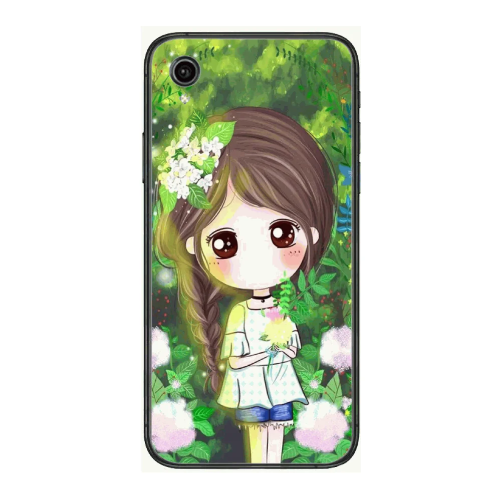 

Fashion Cute Girl Style Phone Cases cover For VIVO X50 30 Y97 91 93 85 83 81 79 73 V 17 15 9 S7 U3X black Covers