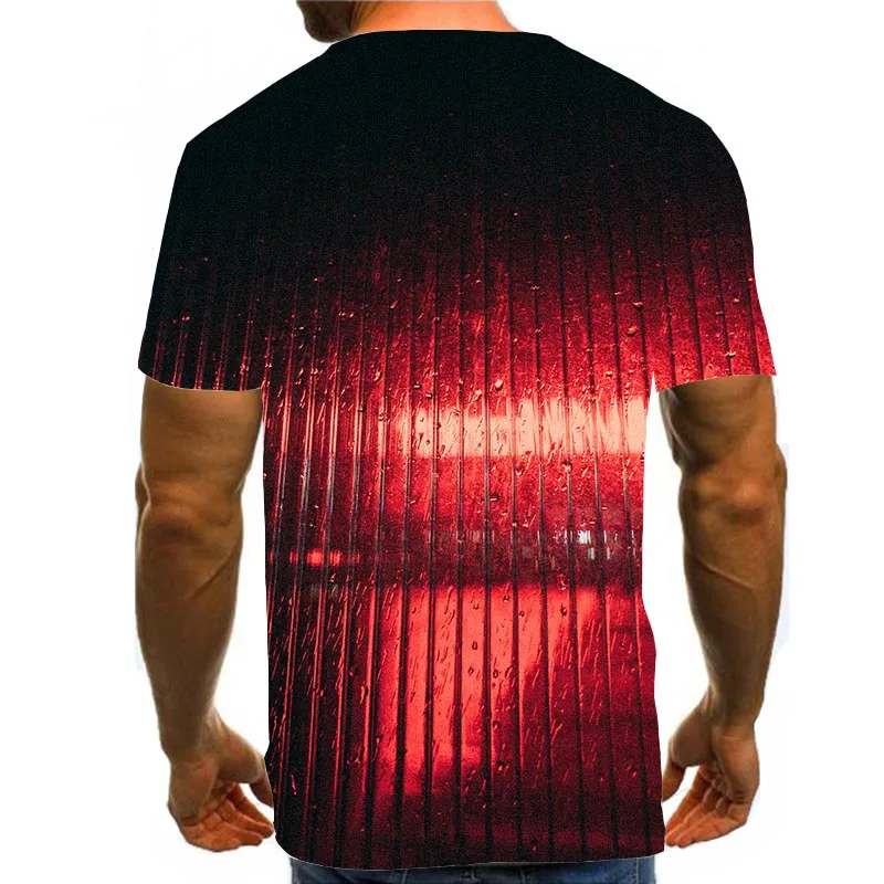 

Men's Graphic T Shirts 3D Print Shirt Summer Tees Psychedelic Pattern Tops Red