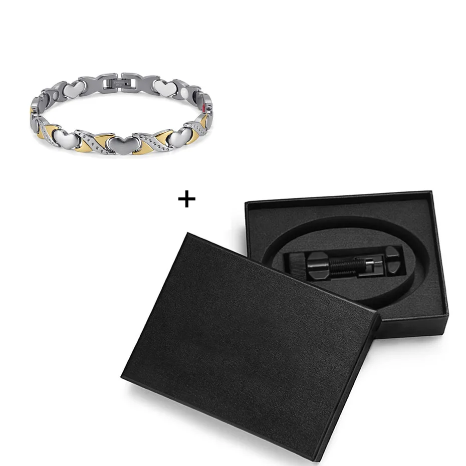 Женский магнитный браслет Rainso из нержавеющей стали с элементами биоэнергии для