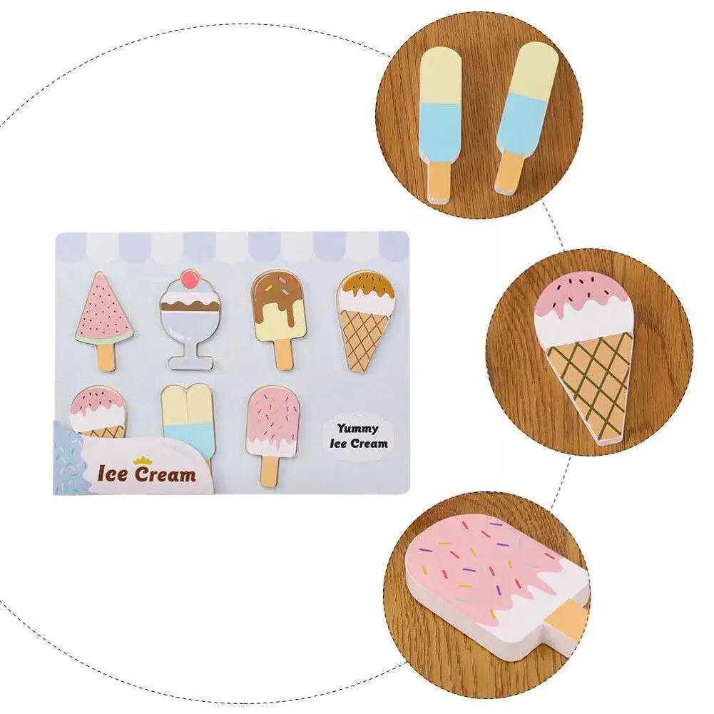 

Wooden Simulation Kitchen Animal Transportation Puzzle Cream Kids Toys Montessori Ice Toys Educational Food Cognitive Toys P3k3