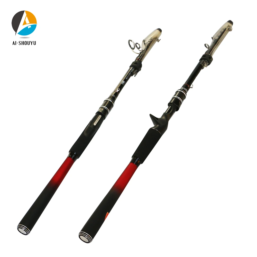 

AI-SHOUYU NEW Lure Rod 2.1m/2.4m/2.7m/3.0m/3.6m Carbon Casting Fishing Rod Travel Rod MH Power Telescopic Fishing Rod