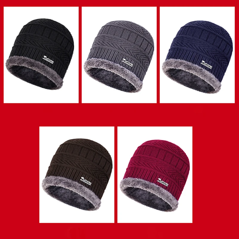 

Women's Knitted Hat Scarf Caps Neck Warmer Winter Hats For Men Women Skullies Beanies Warm Fleece Cap 5 Colors