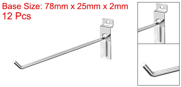 25cm 12Pcs Uxcell 8-15 шт. 10 каблуке 15 см, 20 см, 25 см, 30 см, экономпанель крюк для комната гараж витрина магазина розничной торговли Запчасти - Цвет: 25cm 12Pcs