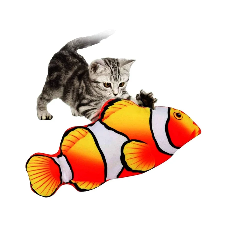 

Interactive Cat Toy Fidgeting Fish To Play Bite Chew And Kick Electric Dancing Fish USB Cat Toy With Catnip For Kittens