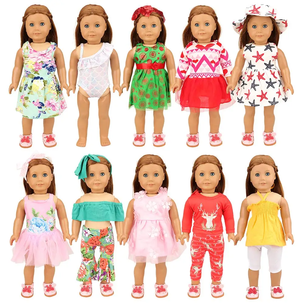 

10 Fashion Clothes Outfits Dresses for American girl 18inch doll clothes for children best gift