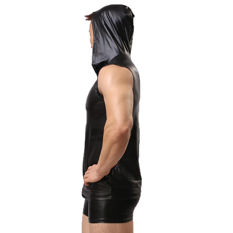 Мужской комплект из жилета с капюшоном и шорт боксеры|Нательные рубашки| |