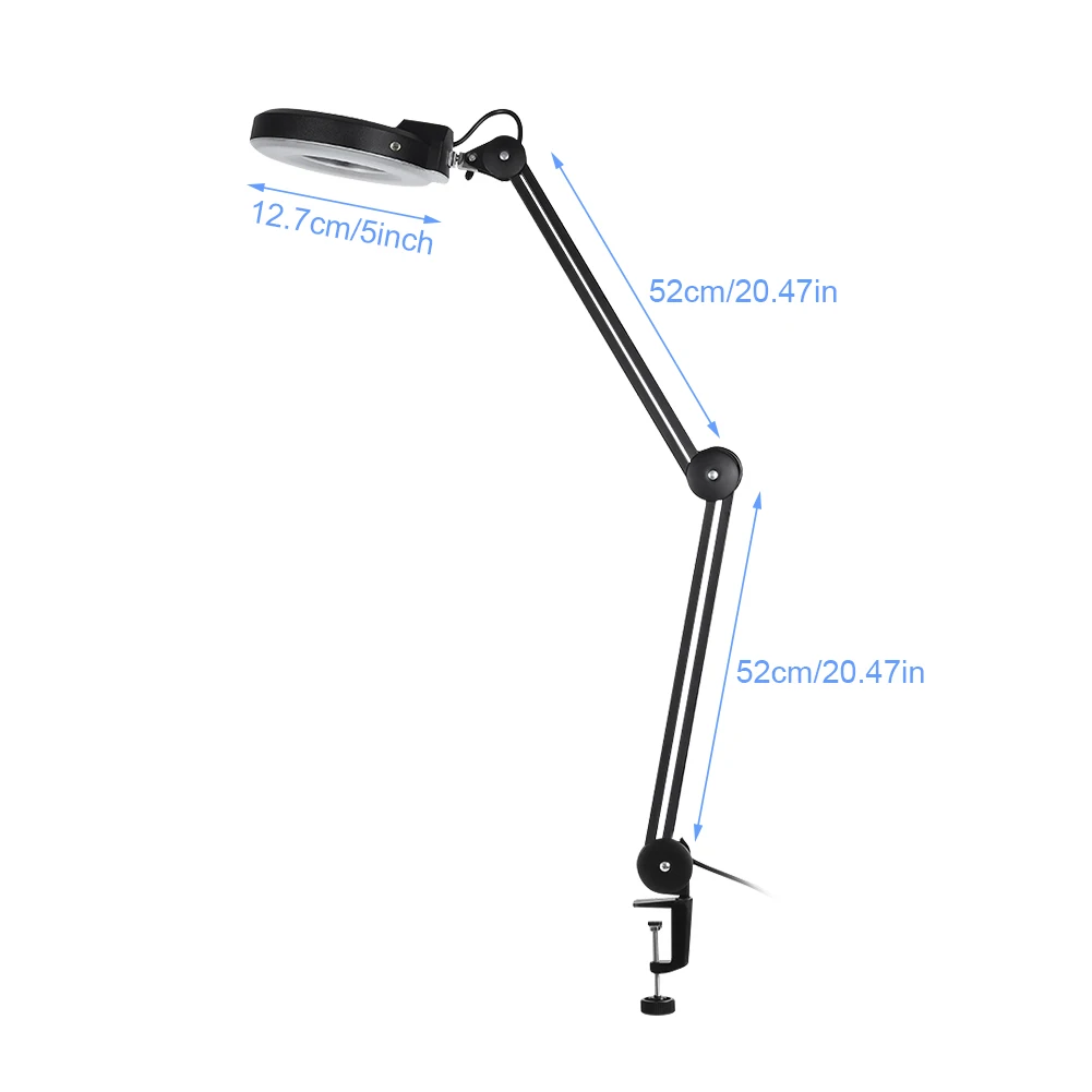 

22W 5x Magnifying Lighted Desk Magnifier Light Beauty Cosmetic Tattoo Manicure Lamp With Clamp