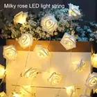 Светодиодный белая роза цветок гирлянда с Батарея декоративная коробка для естественного освещения для Свадебная вечеринка