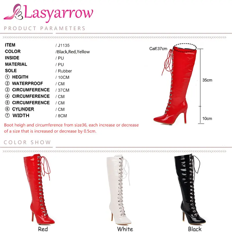 Lasyarrow/ г., пикантные женские сапоги до колена с острым носком на тонком высоком каблуке, осенне-зимняя женская обувь высокие сапоги на шнуровке