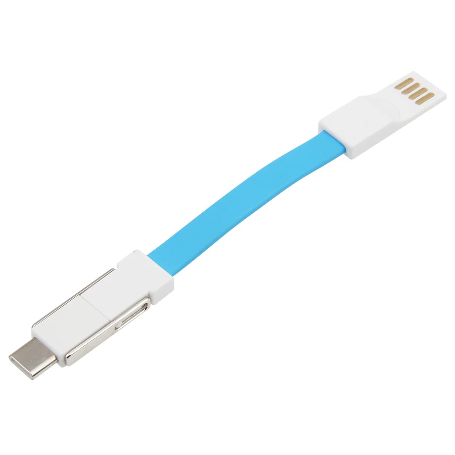 10 см 3 в 1 USB кабель Micro Type C 8Pin для iPhone XR X Samsung Huawei 2A Mini брелок зарядное устройство