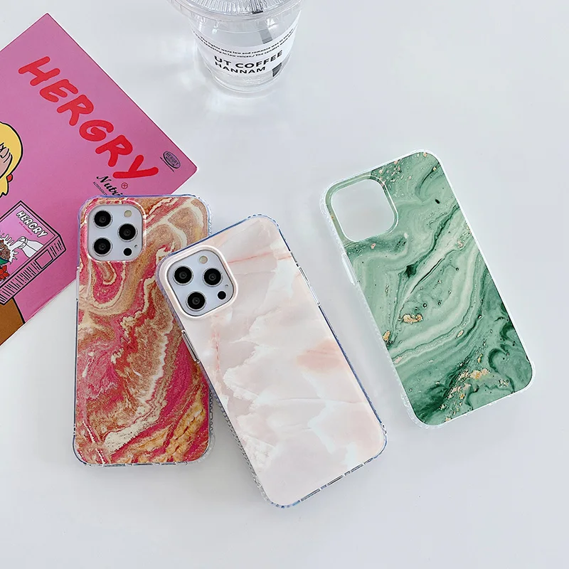 

Luxury Gradient Marble Phone Case For iPhone 12 11 Pro Max X XR XS Max 7 8 Plus Shockproof Back Cover Coque