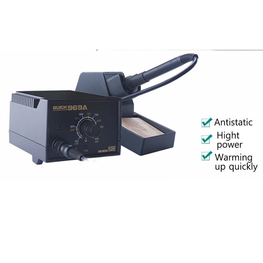 

QUICK 969A 220V constant temperature 60W electronic soldering iron SMD rework station