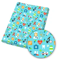 polyester cotton fabric medical health care theme printed cloth sheets for designer dress diy mask sewing materials 45145cmpc