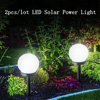 2pcslot solar led round bulb light outdoor waterproof lawn lamps courtyard patio landscape lights for home garden decoration