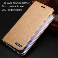 genuine leather phone case for oneplus 7 pro 7 6 6t 5 5t 7t pro for one plus 7t 7 pro case cowhide litchi texture thin cover