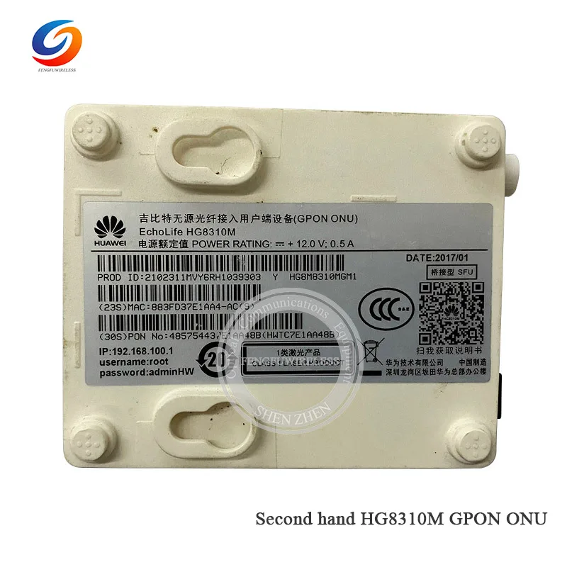 Оптовая продажа 50 шт. оригинальный б/у Однопортовый Ethernet порт Huawei HG8310M терминал GPON