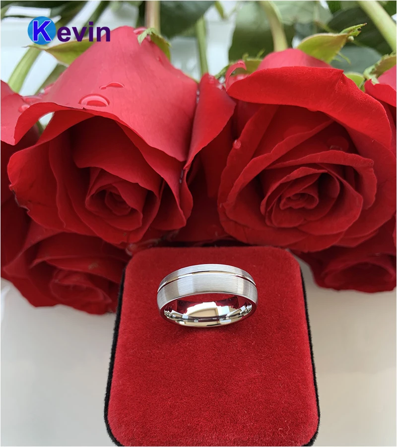 Классическое кольцо для мужчин женщин вольфрамовое обручальное купольная