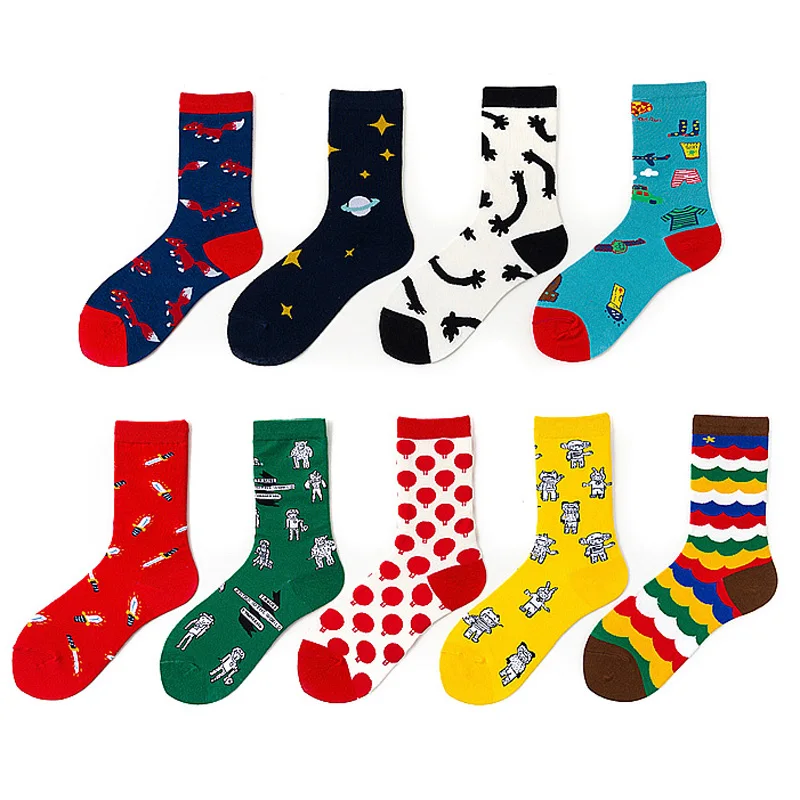 Осенние и зимние женские смешные короткие носки для женщин с изображением