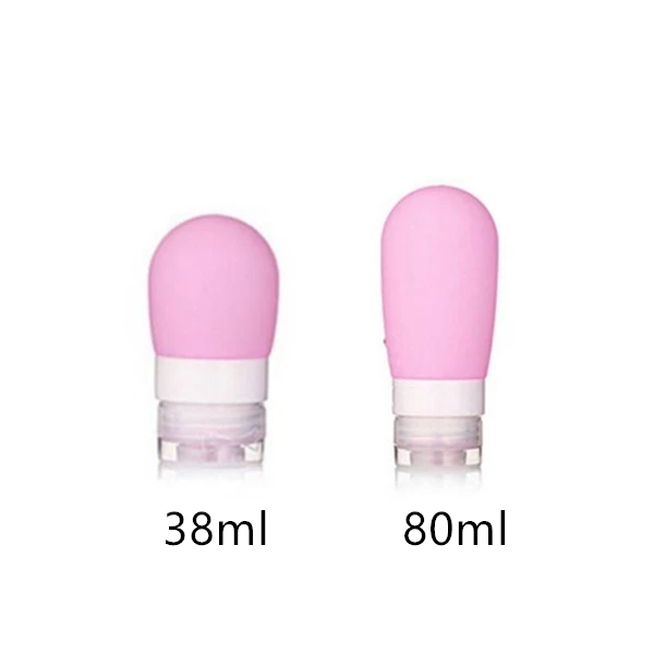 Pink 1 шт, силиконовая многоразовая бутылка, портативный мини-путешественник, Упаковочный пресс-бутылка для лосьона, шампуня, ванны, геля для душа, многоразовая бутылка - Цвет: Pink