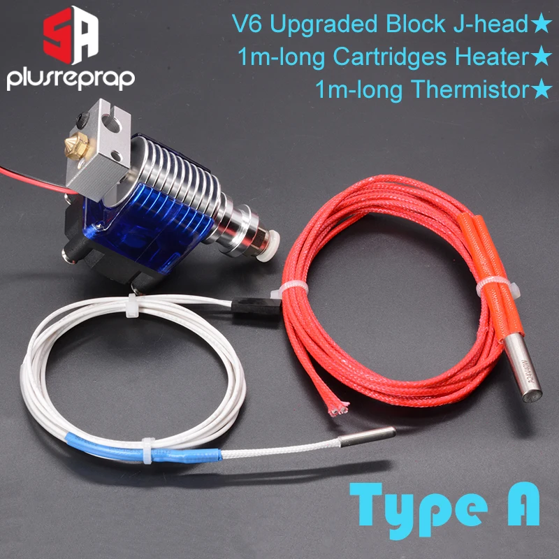 V6 J head 12/24V полностью металлический Hotend Уэйд или Боуден экструдер нагреватель