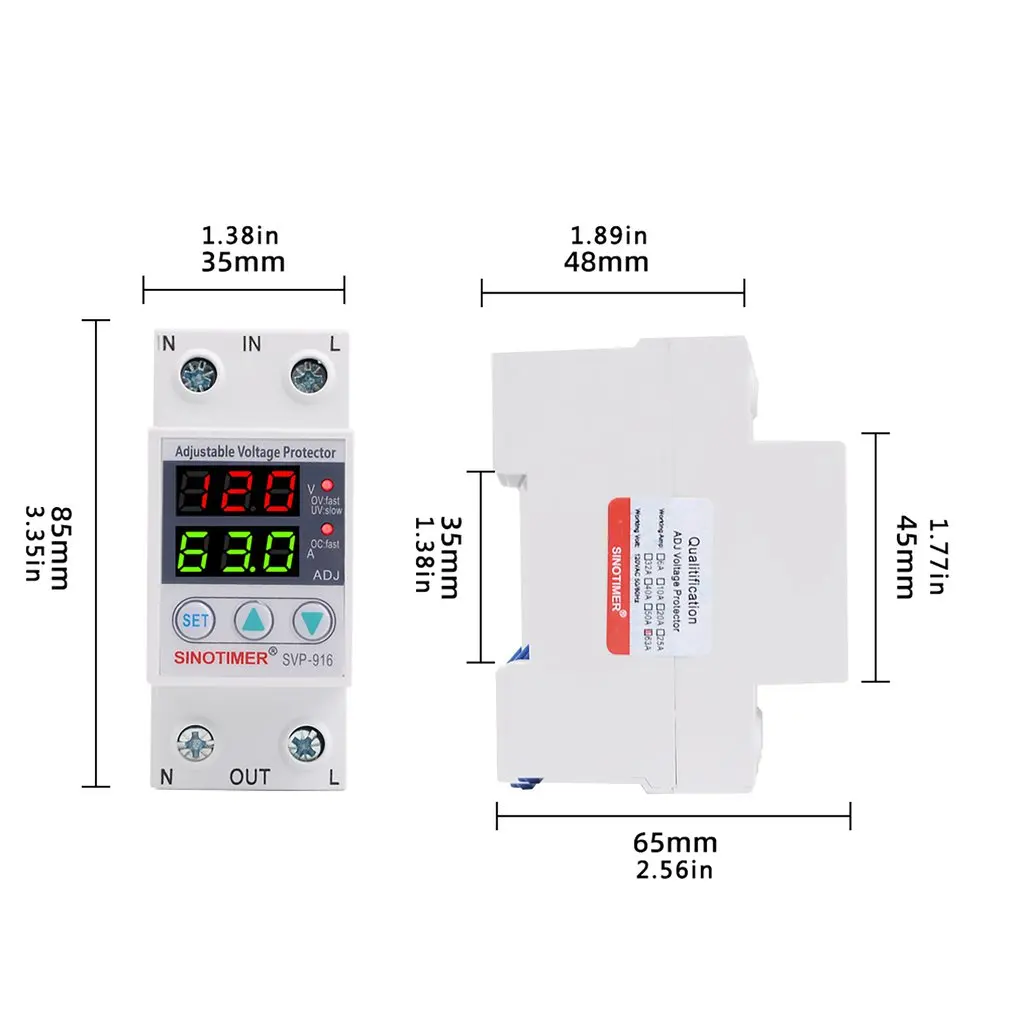 

Adjustable Voltage Relay Control Over Under Voltage Protective Overvoltage And Over Current Protection Devices Din Rail