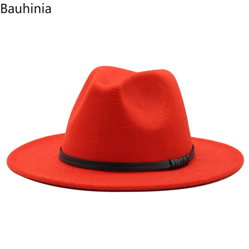 

New Fashion Vintage Women Men Wide Brim Outback Hat Panama Jazz Hat Felt Fedora Hats Cowboy Hat Church Godfather Sombrero Caps