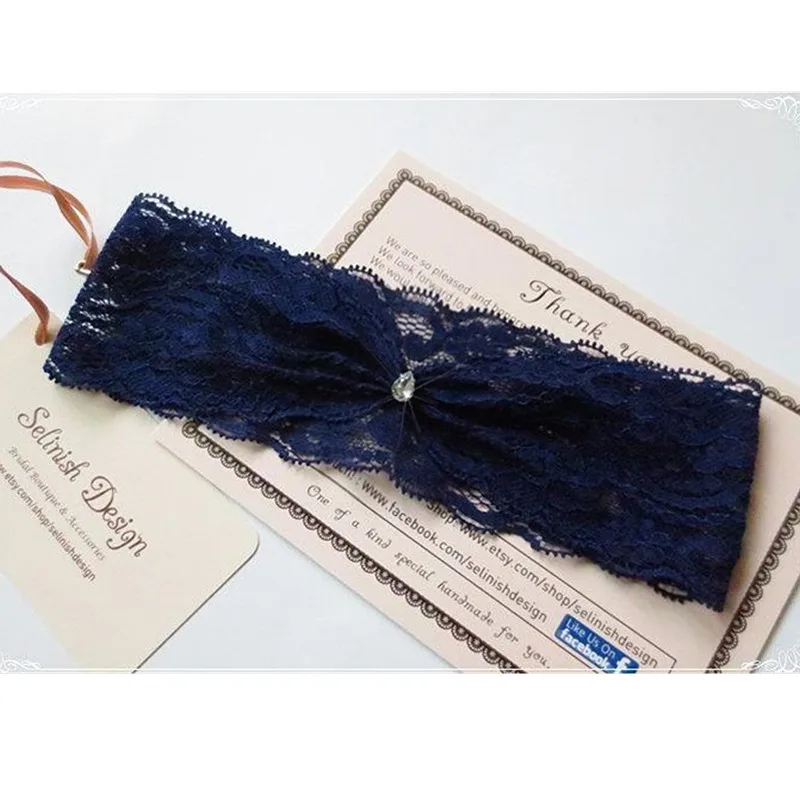 1 шт. Свадебные Винтаж военно-морской флот кружевная подвязки круглые стразы Шарм